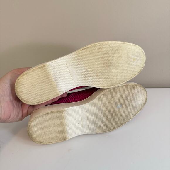 Robert Clergerie Raffia Loafers Platform Shoes Womens 38 US 7.5 Pink White Mesh - Picture 7 of 11